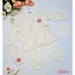 Подарочный комплект в персиковом цвете для новорожденной девочки