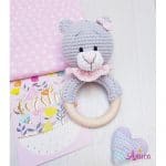 "Мишка " с розовым воротничком и бантиком