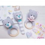 "Мишка " с розовым воротничком и бантиком