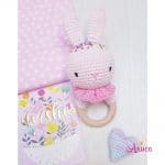 "Зайка с вышивкой" в розовом цвете