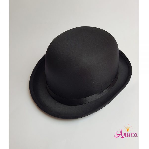 Черная шляпа- котелок для взрослого