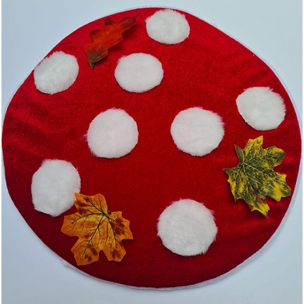 Шляпа грибочка Мухомора с листиками