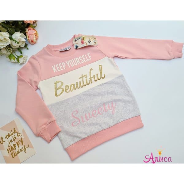 Свитшот для девочки Wanex в светло-розовом цвете