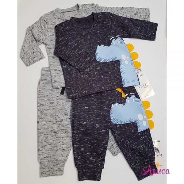 Трикотажный костюм "Дино" серый