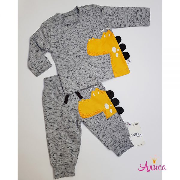 Трикотажный костюм "Дино" серый