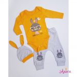 Трикотажный комплект "Мамина зая" горчичный