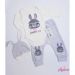 Трикотажный комплект "Мамина зая" молочный
