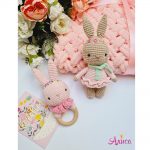 Плед вязаный для новорожденных в персиковом цвете