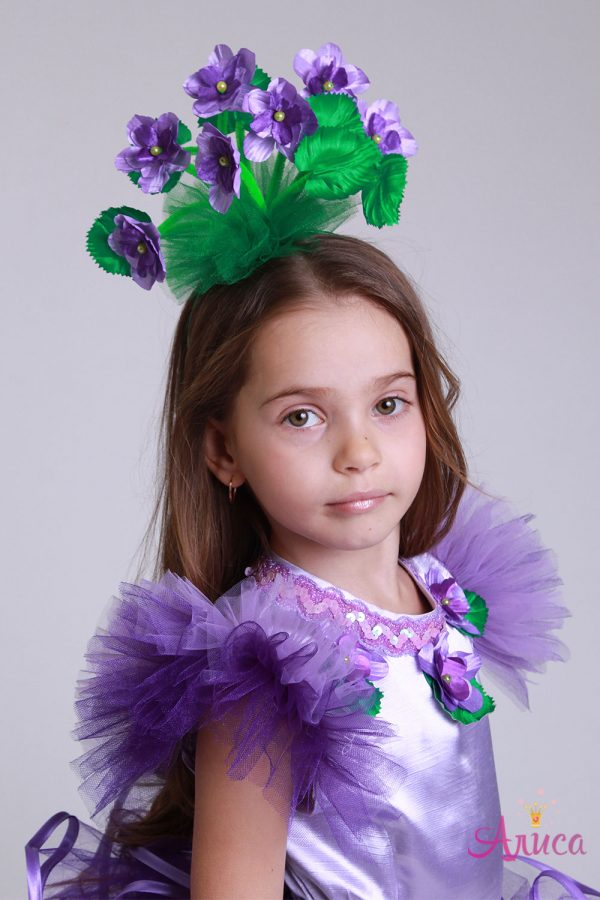 Обруч и брошка Фиалка